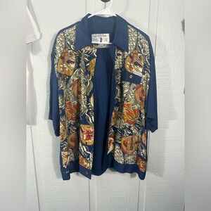Classic Lassen Retro Hawaiian Short Sleeve Button Down Shirt No Size EUC